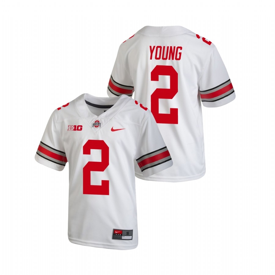 Ohio State Buckeyes Youth NCAA Chase Young #2 White Replica College Football Jersey RGU8649AL